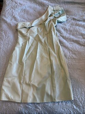 TCEC One-Shoulder Pale Green Cocktail Dress